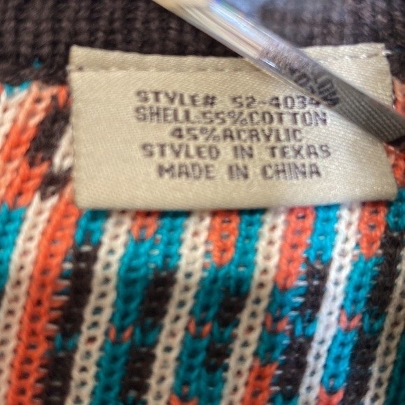 Aztec Powder River Outfitters Cardigan Duster Tribal Sweater - Picture 11 of 12